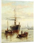 A Harbour Scene with a View of Venice by Bartolomeo Bezzi