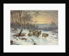 A Shepherd with his Flock in a Winter Landscape, 1919 by Wright Barker