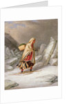 An Indian Woman Wearing Snowshoes by Cornelius Krieghoff