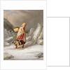 An Indian Woman Wearing Snowshoes by Cornelius Krieghoff