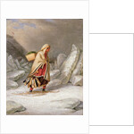 An Indian Woman Wearing Snowshoes by Cornelius Krieghoff