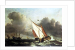 Dutch shipping offshore in a rising gale by Willem van de the Younger Velde