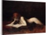 Reclining nude woman reading a book, c.1880-90 by Jean-Jacques Henner