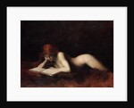 Reclining nude woman reading a book, c.1880-90 by Jean-Jacques Henner