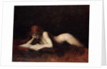Reclining nude woman reading a book, c.1880-90 by Jean-Jacques Henner