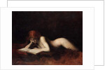 Reclining nude woman reading a book, c.1880-90 by Jean-Jacques Henner