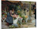 Flower Market in Paris, 1891 by Louis de Schryver