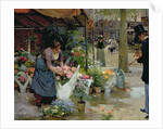 Flower Market in Paris, 1891 by Louis de Schryver