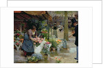 Flower Market in Paris, 1891 by Louis de Schryver