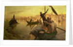 In Cairo: The Ferry From The Island of Gazirie on the Nile or Boulach the Port of Cairo by Joseph Farquharson