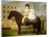 Two Children Seated On A Black Pony by Nathan Theodore Fielding