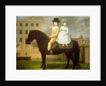 Two Children Seated On A Black Pony by Nathan Theodore Fielding