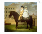 Two Children Seated On A Black Pony by Nathan Theodore Fielding