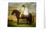 Two Children Seated On A Black Pony by Nathan Theodore Fielding