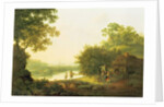 Applepickers, by a Cottage In A Wooded Landscape with Chichester Beyond by George of Chichester Smith