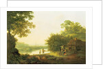 Applepickers, by a Cottage In A Wooded Landscape with Chichester Beyond by George of Chichester Smith