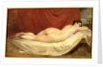 Nude Lying On A Sofa Against A Red Curtain by William Etty