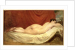 Nude Lying On A Sofa Against A Red Curtain by William Etty