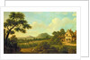Wooded Landscape With Figures By a Roadside, c.1770 by English School