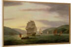 A Frigate, A Lugger And Merchant Ship In Dartmouth Harbour, 1808 by Thomas Luny