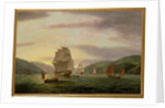 A Frigate, A Lugger And Merchant Ship In Dartmouth Harbour, 1808 by Thomas Luny