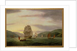 A Frigate, A Lugger And Merchant Ship In Dartmouth Harbour, 1808 by Thomas Luny
