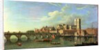 A View Of Westminster With The Royal Barge And Other Shipping by Joseph Nicholls