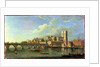 A View Of Westminster With The Royal Barge And Other Shipping by Joseph Nicholls