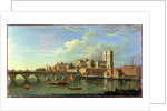 A View Of Westminster With The Royal Barge And Other Shipping by Joseph Nicholls