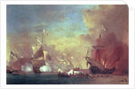 Barbary pirates attacking a Spanish ship, 17th century by Willem van de II Velde