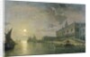 Moonlit View Of The Bacino Di San Marco, Venice, With The Doge's Palace by Henry Pether