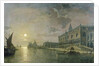 Moonlit View Of The Bacino Di San Marco, Venice, With The Doge's Palace by Henry Pether
