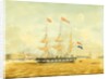 The Johan Melchior Kemper at Anchor by Rotterdam Harbour by Jacob Spin