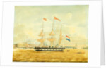 The Johan Melchior Kemper at Anchor by Rotterdam Harbour by Jacob Spin