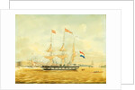 The Johan Melchior Kemper at Anchor by Rotterdam Harbour by Jacob Spin