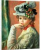 Young Girl in a White Hat by Pierre Auguste Renoir