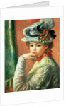 Young Girl in a White Hat by Pierre Auguste Renoir