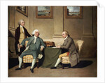 Group Portrait Of Sergeant-At-Arms Bonfoy, His Son, And John Clementson, Sen. by John Hamilton Mortimer