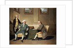 Group Portrait Of Sergeant-At-Arms Bonfoy, His Son, And John Clementson, Sen. by John Hamilton Mortimer