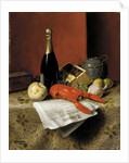 Still Life with Lobster, Fruit, Champagne and Newspaper, 1882 by William Michael Harnett