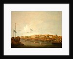 The Hongs at Canton from the south east, with a regatta on the Pearl river by Thomas Daniell
