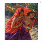 The Frightened Bathers; La Fuite des Baigneuses by Alphonse Etienne Dinet