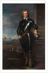 Portrait of Oliver Cromwell in Armour, a Seascape and Battle Beyond, late 1650s by English School
