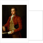 Portrait of the Hon. Lionel Damer, half length in Red Coat with Grey Vest and White Cravat, holding a Paper and Quill Pen by Pompeo Girolamo Batoni