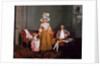 A Family Group, the Father Seated, the Mother and Daughter Standing, in an Interior, 18th century by Francis Wheatley