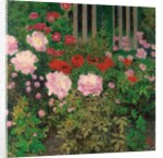 Flowers and Garden Fence; Bluhende Blumen am Gartenzaun by Koloman Moser