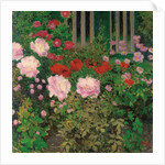 Flowers and Garden Fence; Bluhende Blumen am Gartenzaun by Koloman Moser