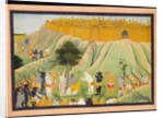 Rama and Lakshmana in Counsel with the Monkey and Bear Allies, c.1800 by School Pahari