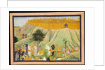Rama and Lakshmana in Counsel with the Monkey and Bear Allies, c.1800 by School Pahari