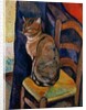 Study of a Cat Sitting on a Chair; Etude d'un Chat, Assis sur une Chaise by Marie Clementine Valadon